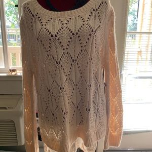 Peach sweater with lace hem size xl Nordstrom